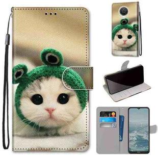 For Nokia 6.3 / G20 / G10 Coloured Drawing Cross Texture Horizontal Flip PU Leather Case with Holder & Card Slots & Wallet & Lanyard(Frog Kitten)