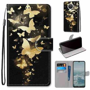 For Nokia 6.3 / G20 / G10 Coloured Drawing Cross Texture Horizontal Flip PU Leather Case with Holder & Card Slots & Wallet & Lanyard(Golden Butterfly Group)