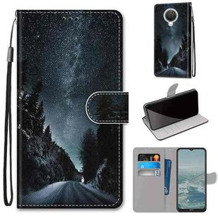 For Nokia 6.3 / G20 / G10 Coloured Drawing Cross Texture Horizontal Flip PU Leather Case with Holder & Card Slots & Wallet & Lanyard(Mountain Road Starry Sky)