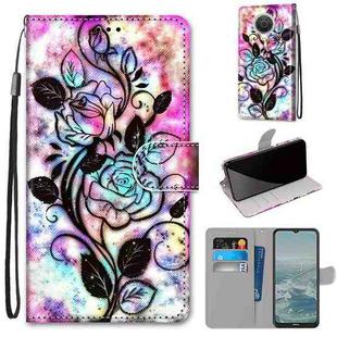 For Nokia 6.3 / G20 / G10 Coloured Drawing Cross Texture Horizontal Flip PU Leather Case with Holder & Card Slots & Wallet & Lanyard(Color Bottom Hollow Flower)