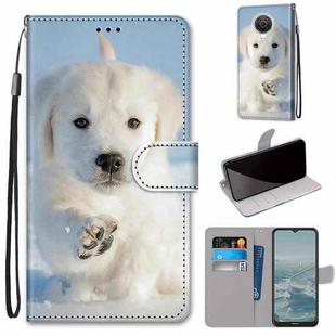 For Nokia 6.3 / G20 / G10 Coloured Drawing Cross Texture Horizontal Flip PU Leather Case with Holder & Card Slots & Wallet & Lanyard(Snow Puppy)