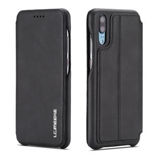 For Huawei P20 Hon Ancient Series Leather Case with Card Slots & Holder & Wallet(Black)