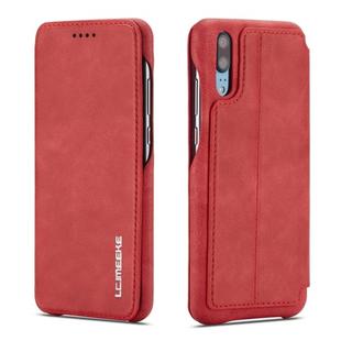 For Huawei P20 Hon Ancient Series Leather Case with Card Slots & Holder & Wallet(Red)