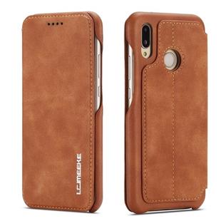 For Huawei P20 Lite Hon Ancient Series Leather Case with Card Slots & Holder & Wallet(Brown)