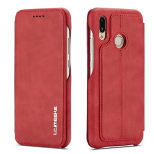 For Huawei P20 Lite Hon Ancient Series Leather Case with Card Slots & Holder & Wallet(Red)