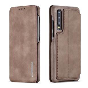 For Huawei P30 Hon Ancient Series Leather Case with Card Slots & Holder & Wallet(Coffee)