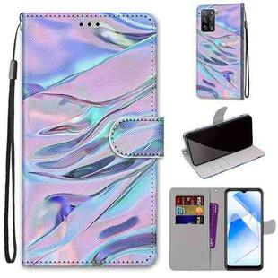 For OPPO A54 4G / A16 4G / A53s 5G / A55 5G Coloured Drawing Cross Texture Horizontal Flip PU Leather Case with Holder & Card Slots & Wallet & Lanyard(Fluorescent Water Texture)