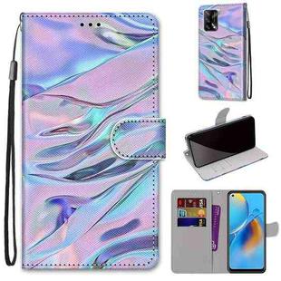 For OPPO F19 / A74 4G Coloured Drawing Cross Texture Horizontal Flip PU Leather Case with Holder & Card Slots & Wallet & Lanyard(Fluorescent Water Texture)