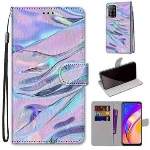 For OPPO A94 5G / A95 5G / F19 Pro+ 5G Coloured Drawing Cross Texture Horizontal Flip PU Leather Case with Holder & Card Slots & Wallet & Lanyard(Fluorescent Water Texture)