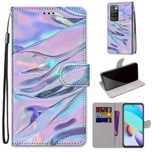 For Xiaomi Redmi 10 Coloured Drawing Cross Texture Horizontal Flip PU Leather Case with Holder & Card Slots & Wallet & Lanyard(Fluorescent Water Texture)
