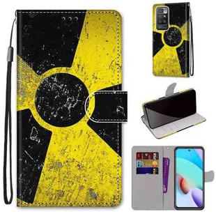 For Xiaomi Redmi 10 Coloured Drawing Cross Texture Horizontal Flip PU Leather Case with Holder & Card Slots & Wallet & Lanyard(Yellow Black Logo)