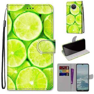 For Nokia G20 / G10 / 6.3 Coloured Drawing Cross Texture Horizontal Flip PU Leather Case with Holder & Card Slots & Wallet & Lanyard(Green Lemon)