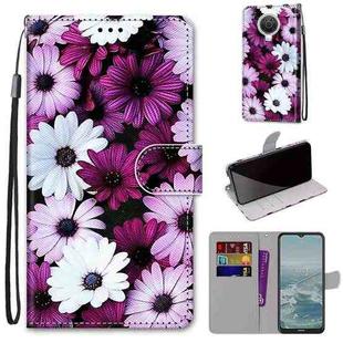For Nokia G20 / G10 / 6.3 Coloured Drawing Cross Texture Horizontal Flip PU Leather Case with Holder & Card Slots & Wallet & Lanyard(Chrysanthemum Pink White Purple)