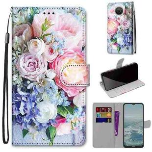For Nokia G20 / G10 / 6.3 Coloured Drawing Cross Texture Horizontal Flip PU Leather Case with Holder & Card Slots & Wallet & Lanyard(Light Pink Bouquet)