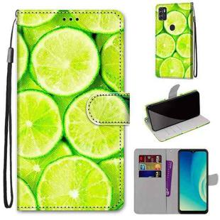 For ZTE Blade A7s 2020 Coloured Drawing Cross Texture Horizontal Flip PU Leather Case with Holder & Card Slots & Wallet & Lanyard(Green Lemon)