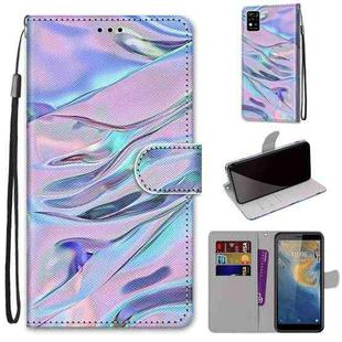 For ZTE Blade A31 Coloured Drawing Cross Texture Horizontal Flip PU Leather Case with Holder & Card Slots & Wallet & Lanyard(Fluorescent Water Texture)