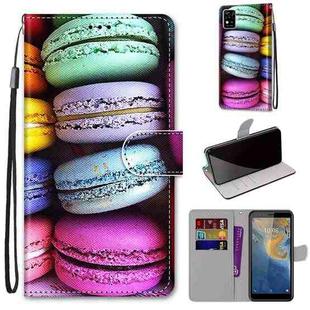 For ZTE Blade A31 Coloured Drawing Cross Texture Horizontal Flip PU Leather Case with Holder & Card Slots & Wallet & Lanyard(Colorful Cakes)