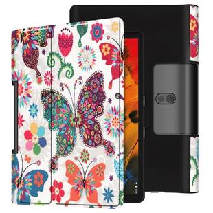 For Lenovo Yoga Smart Tab Color Drawing Pattern Horizontal Flip Leather Case with Two-folding Holder(Color Butterfly)
