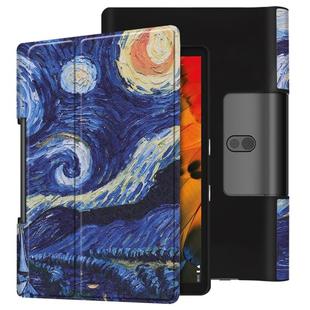 For Lenovo Yoga Smart Tab Color Drawing Pattern Horizontal Flip Leather Case with Two-folding Holder(Starry Sky)