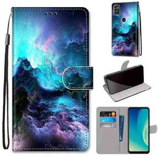 For ZTE Blade A7s 2020 Coloured Drawing Cross Texture Horizontal Flip PU Leather Case with Holder & Card Slots & Wallet & Lanyard(Colorful Clouds)