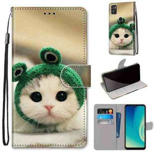 For ZTE Blade A7s 2020 Coloured Drawing Cross Texture Horizontal Flip PU Leather Case with Holder & Card Slots & Wallet & Lanyard(Frog Kitten)