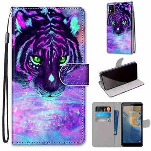For ZTE Blade A31 Coloured Drawing Cross Texture Horizontal Flip PU Leather Case with Holder & Card Slots & Wallet & Lanyard(Tiger Drinking Water)