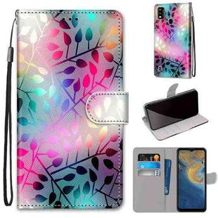 For ZTE Blade A51 Coloured Drawing Cross Texture Horizontal Flip PU Leather Case with Holder & Card Slots & Wallet & Lanyard(Translucent Glass)