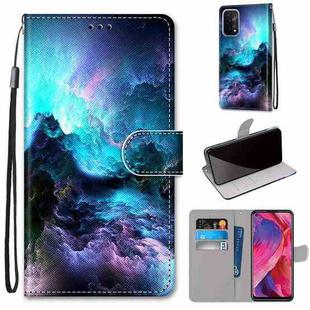 For OPPO A54 5G / A74 5G / A93 5G / A93s 5G Coloured Drawing Cross Texture Horizontal Flip PU Leather Case with Holder & Card Slots & Wallet & Lanyard(Colorful Clouds)