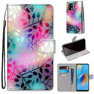 For OPPO A74 4G / F19 Coloured Drawing Cross Texture Horizontal Flip PU Leather Case with Holder & Card Slots & Wallet & Lanyard(Translucent Glass)