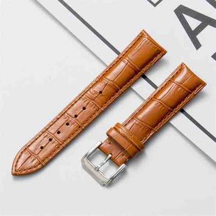 12mm Calf Leather Watch Band(Light Brown)