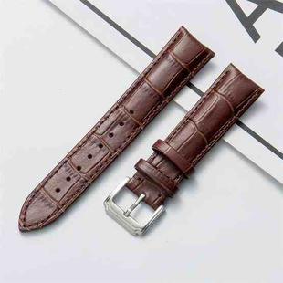 14mm Calf Leather Watch Band(Brown)