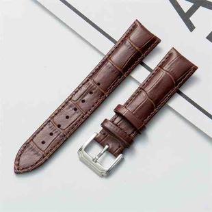 22mm Calf Leather Watch Band(Brown)