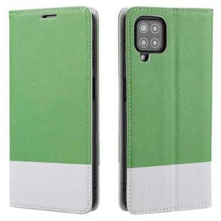 For Samsung Galaxy A12 Cross Texture Magnetic Horizontal Flip Leather Case with Card Slots & Holder & Wallet(Green)