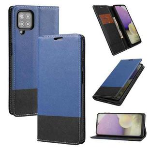 For Samsung Galaxy A22 5G Cross Texture Magnetic Horizontal Flip Leather Case with Card Slots & Holder & Wallet(Blue)