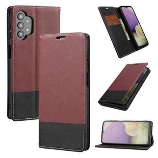 For Samsung Galaxy A32 4G Cross Texture Magnetic Horizontal Flip Leather Case with Card Slots & Holder & Wallet(Wine Red)