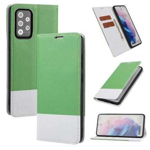 For Samsung Galaxy A52 5G / 4G Cross Texture Magnetic Horizontal Flip Leather Case with Card Slots & Holder & Wallet(Green)