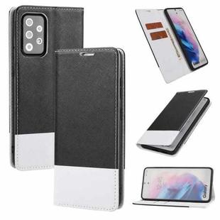 For Samsung Galaxy A72 5G / 4G Cross Texture Magnetic Horizontal Flip Leather Case with Card Slots & Holder & Wallet(Black)