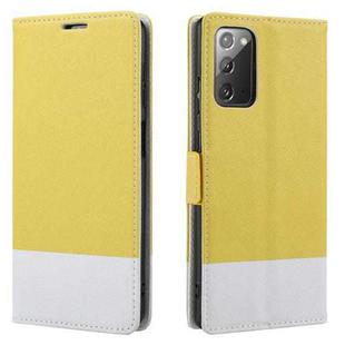 For Samsung Galaxy Note20 Cross Texture Magnetic Horizontal Flip Leather Case with Card Slots & Holder & Wallet(Yellow)