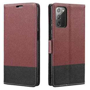 For Samsung Galaxy Note20 Cross Texture Magnetic Horizontal Flip Leather Case with Card Slots & Holder & Wallet(Wine Red)