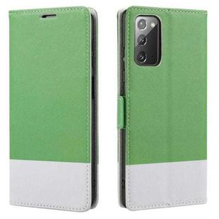 For Samsung Galaxy Note20 Cross Texture Magnetic Horizontal Flip Leather Case with Card Slots & Holder & Wallet(Green)