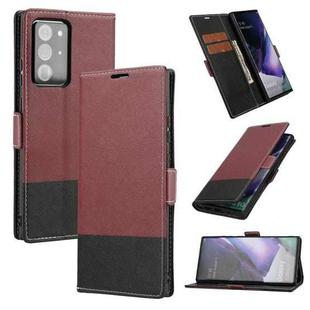 For Samsung Galaxy Note20 Ultra Cross Texture Magnetic Horizontal Flip Leather Case with Card Slots & Holder & Wallet(Wine Red)