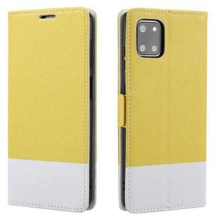 For Samsung Galaxy Note10+ Cross Texture Magnetic Horizontal Flip Leather Case with Card Slots & Holder & Wallet(Yellow)