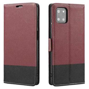 For Samsung Galaxy Note10+ Cross Texture Magnetic Horizontal Flip Leather Case with Card Slots & Holder & Wallet(Wine Red)