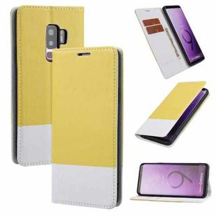 For Samsung Galaxy S9 Cross Texture Magnetic Horizontal Flip Leather Case with Card Slots & Holder & Wallet(Yellow)
