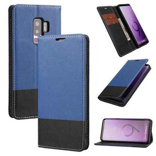 For Samsung Galaxy S9 Cross Texture Magnetic Horizontal Flip Leather Case with Card Slots & Holder & Wallet(Blue)