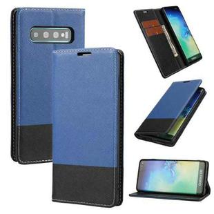 For Samsung Galaxy S10+ Cross Texture Magnetic Horizontal Flip Leather Case with Card Slots & Holder & Wallet(Blue)