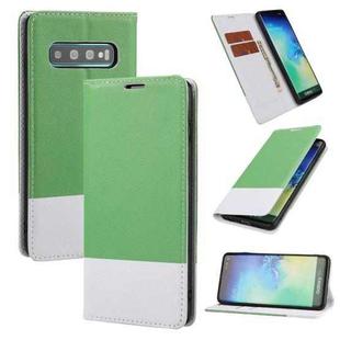 For Samsung Galaxy S10+ Cross Texture Magnetic Horizontal Flip Leather Case with Card Slots & Holder & Wallet(Green)