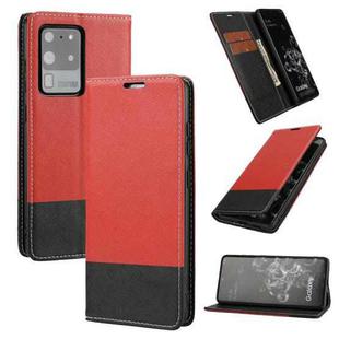 For Samsung Galaxy S20 Ultra Cross Texture Magnetic Horizontal Flip Leather Case with Card Slots & Holder & Wallet(Red)