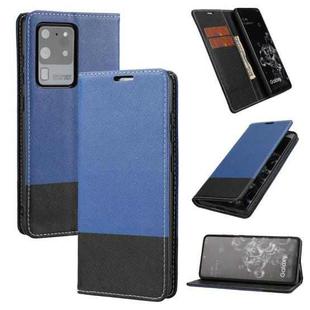 For Samsung Galaxy S20 Ultra Cross Texture Magnetic Horizontal Flip Leather Case with Card Slots & Holder & Wallet(Blue)