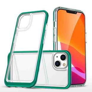 For iPhone 13 Bright Series Clear Acrylic + PC+TPU Shockproof Case(Dark Green)